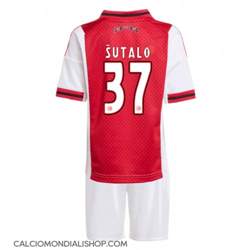 Maglie da calcio Ajax Josip Sutalo #37 Prima Maglia Bambino 2025-26 Manica Corta (+ Pantaloni corti)